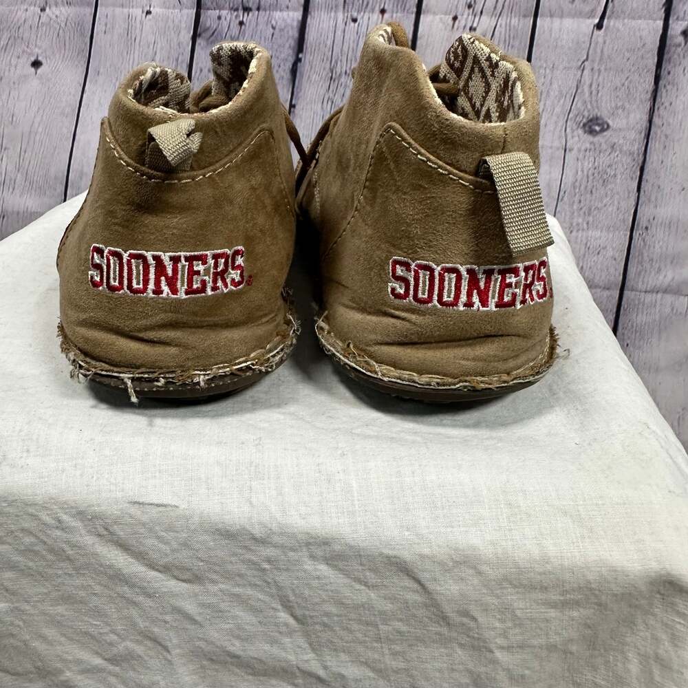Primus Oklahoma Sooners OU Faux Suede Chukka Shoes Mens Sz 8 - Picture 4 of 7